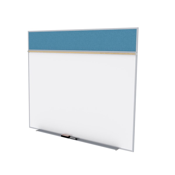 Combo Whiteboard/Bulletin, Mag Por/Vnyl, Styl A, 5 ft H x 10 ft W, Ocean